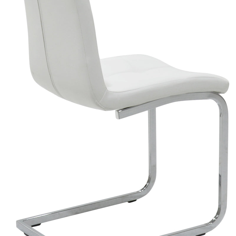 Darrell PU Chair White-Chrome Base