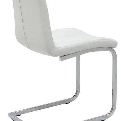 Darrell PU Chair White-Chrome Base