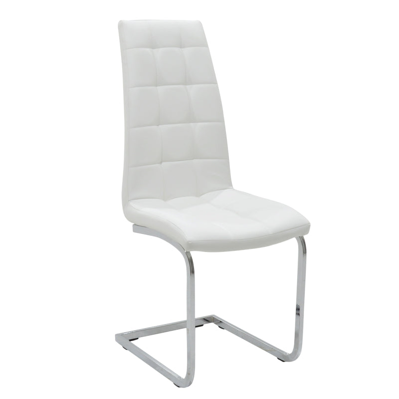 Darrell PU Chair White-Chrome Base