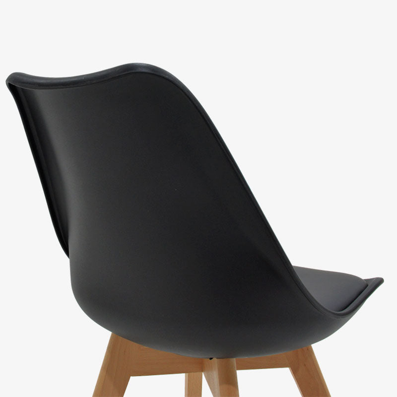 Καρέκλα Gaston PP-PU Μαύρο-Φυσικό Πόδι