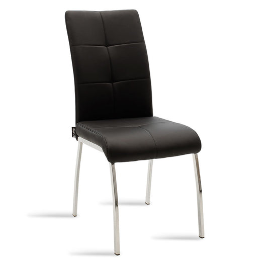 Καρέκλα Ariadne PU Μαύρο-Πόδι Χρωμίου
