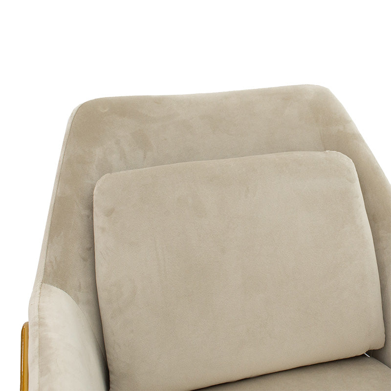 Mira Velvet Armchair Grey Beige-Gold 65x69x86