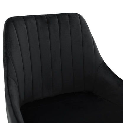 Σκαμπό Bar Patrin Μεταλλικό Μαύρο-Βελούδο Μαύρο