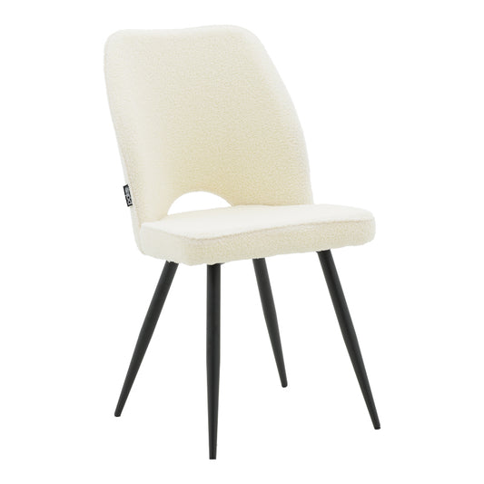 Καρέκλα Renish Μπουκλέ Εκρού-Μεταλλικό Μαύρο Πόδι 61X47X91.5