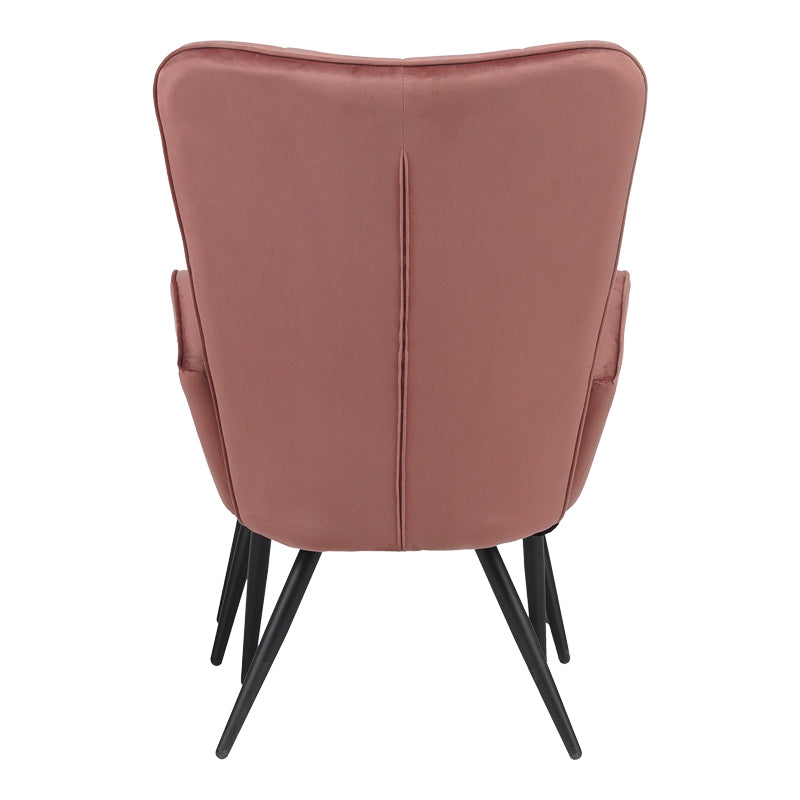 Πολυθρόνα με Υποπόδιο Dorita Βελούδο Σάπιο Μήλο-Μαύρο Πόδι 68.5x76x103