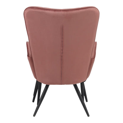 Πολυθρόνα με Υποπόδιο Dorita Βελούδο Σάπιο Μήλο-Μαύρο Πόδι 68.5x76x103