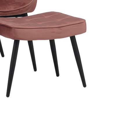 Πολυθρόνα με Υποπόδιο Dorita Βελούδο Σάπιο Μήλο-Μαύρο Πόδι 68.5x76x103