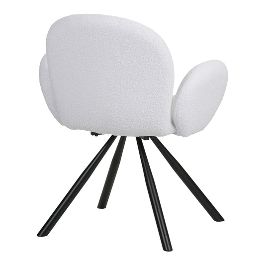 Πολυθρόνα Garzele Λευκό Μπουκλέ Ύφασμα-Πόδι Μαύρο Μέταλλο 68x66x82.5