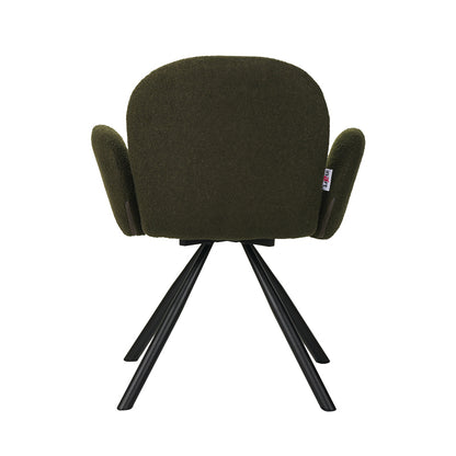 Πολυθρόνα Garzele Πράσινο Μπουκλέ Ύφασμα-Πόδι Μαύρο Μέταλλο 68x66x82.5