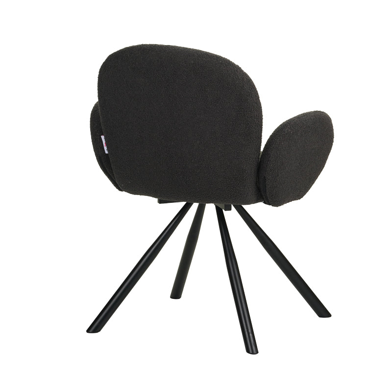 Πολυθρόνα Garzele Ανθρακί Μπουκλέ Ύφασμα-Πόδι Μαύρο Μέταλλο 68x66x82.5