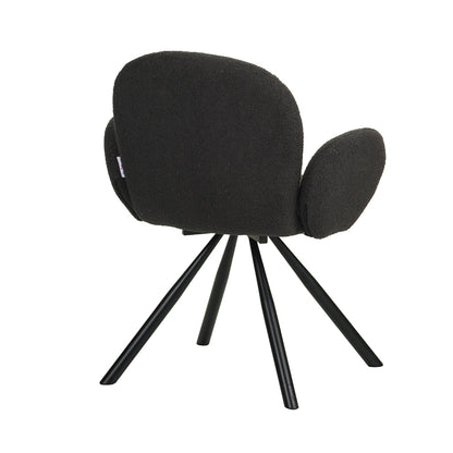 Πολυθρόνα Garzele Ανθρακί Μπουκλέ Ύφασμα-Πόδι Μαύρο Μέταλλο 68x66x82.5