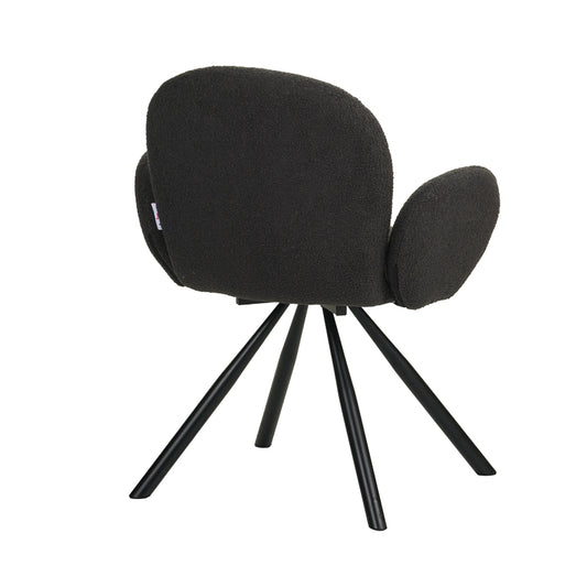 Πολυθρόνα Garzele Ανθρακί Μπουκλέ Ύφασμα-Πόδι Μαύρο Μέταλλο 68x66x82.5