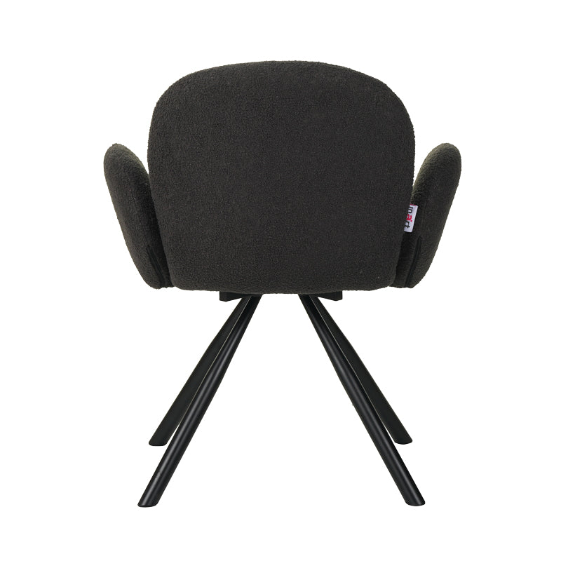 Πολυθρόνα Garzele Ανθρακί Μπουκλέ Ύφασμα-Πόδι Μαύρο Μέταλλο 68x66x82.5