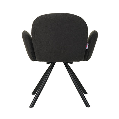 Πολυθρόνα Garzele Ανθρακί Μπουκλέ Ύφασμα-Πόδι Μαύρο Μέταλλο 68x66x82.5