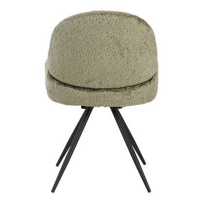 Καρέκλα Περιστρεφόμενη Morea Μπουκλέ Ύφασμα σε Μέντα Απόχρωση με Μαύρα Μεταλλικά Πόδια 68x66x82.5
