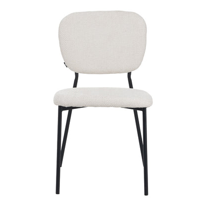 Καρέκλα Cathair Μπουκλέ Ύφασμα σε Μπεζ Απόχρωση με Μαύρα Μεταλλικά Πόδια 68x66x82.5