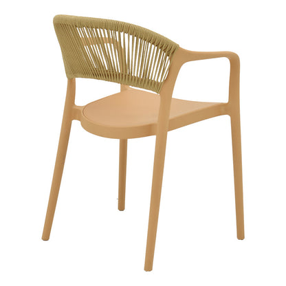 Πολυθρόνα Ankara Στοιβαζόμενη PP Cappuccino Απόχρωση με Μπεζ Rattan 57x48x80