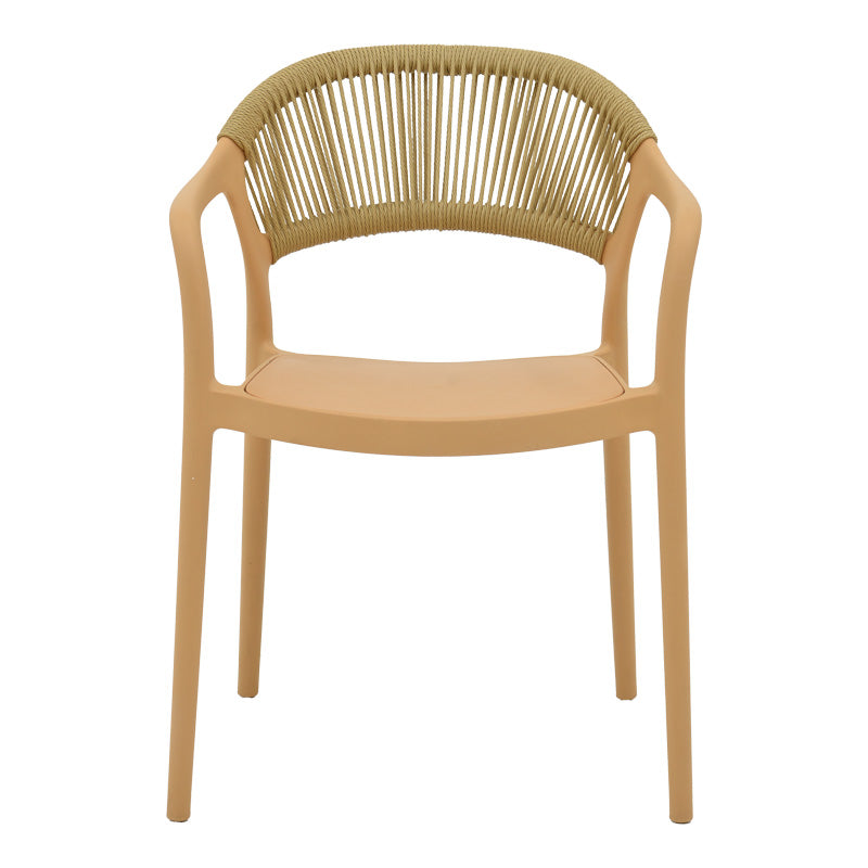 Πολυθρόνα Ankara Στοιβαζόμενη PP Cappuccino Απόχρωση με Μπεζ Rattan 57x48x80