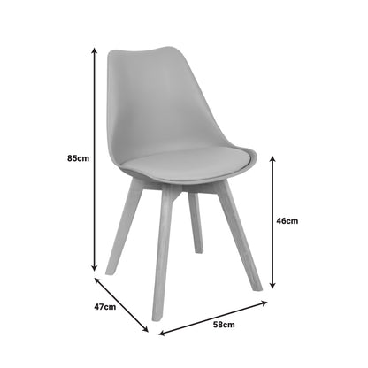 Καρέκλα Gaston PP-PU Μπλε Απόχρωση-Φυσικό Πόδι 58x47x85