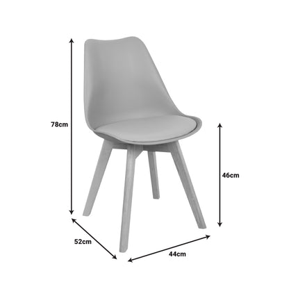 Καρέκλα Gaston PP-PU Taupe Απόχρωση - Φυσικό Πόδι 43x51x75