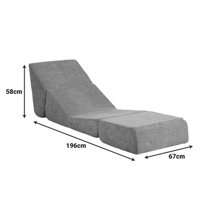 Πολυθρόνα-Κρεβάτι Ferderina Ύφασμα σε Ανθρακί Απόχρωση 90x76x65