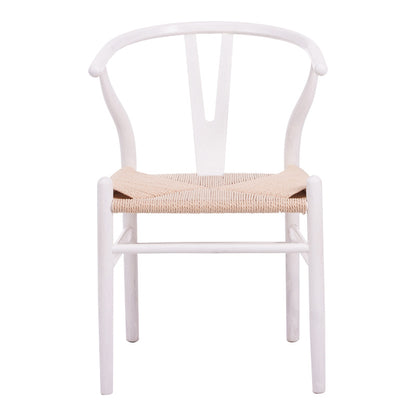 Καρέκλα Wishbone Rubberwood-Σχοινί σε Λευκή Απόχρωση 53.5x57x74