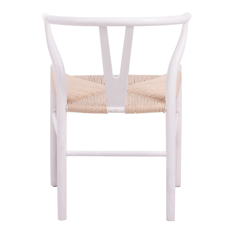 Καρέκλα Wishbone Rubberwood-Σχοινί σε Λευκή Απόχρωση 53.5x57x74