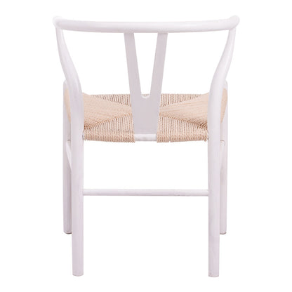Καρέκλα Wishbone Rubberwood-Σχοινί σε Λευκή Απόχρωση 53.5x57x74