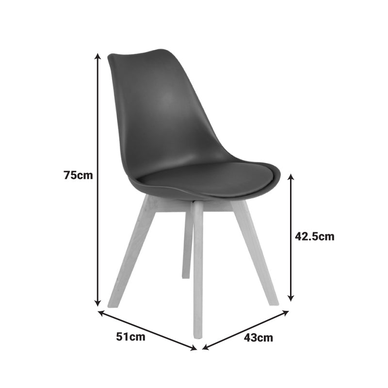 Καρέκλα Gaston PP-PU Καφέ Απόχρωση-Φυσικό Πόδι 43x51x75
