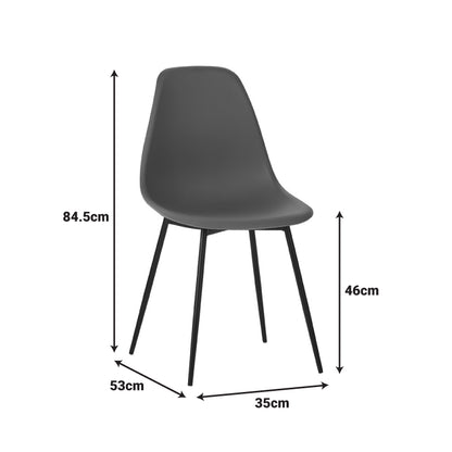 Καρέκλα Ballen PP Ανθρακί με Μαύρα Μεταλλικά Πόδια 41.5x53x84.5