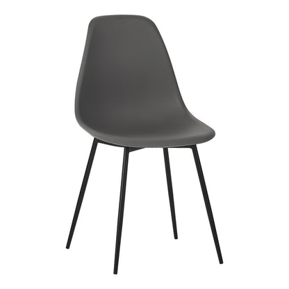 Καρέκλα Ballen PP Ανθρακί με Μαύρα Μεταλλικά Πόδια 41.5x53x84.5