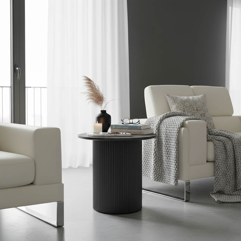 Βοηθητικό Τραπέζι Dovel MDF σε Μαύρη Απόχρωση Φ50x45
