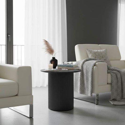 Βοηθητικό Τραπέζι Dovel MDF σε Μαύρη Απόχρωση Φ50x45
