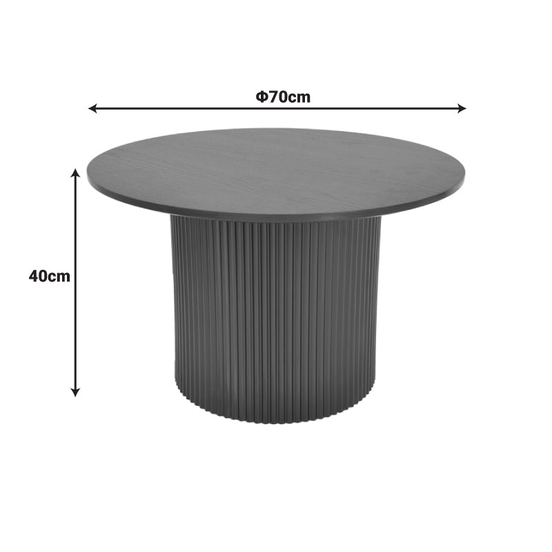 Τραπέζι Σαλονιού Dovel MDF σε Μαύρη Απόχρωση Φ70x40