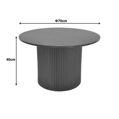 Τραπέζι Σαλονιού Dovel MDF σε Μαύρη Απόχρωση Φ70x40