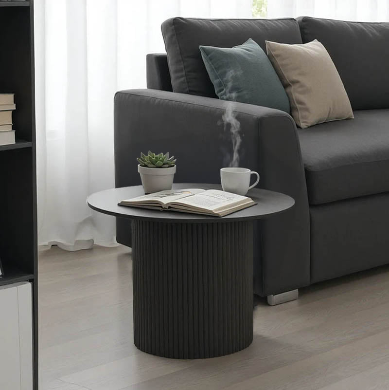 Τραπέζι Σαλονιού Dovel MDF σε Μαύρη Απόχρωση Φ70x40