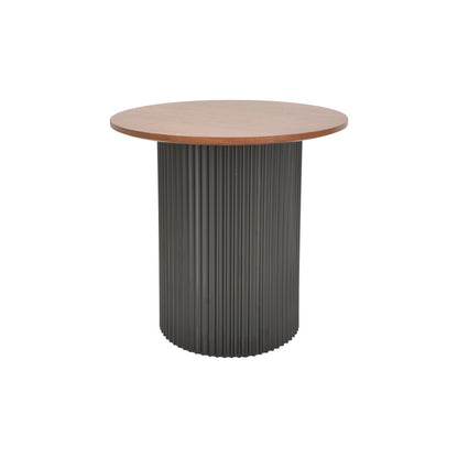 Βοηθητικό Τραπέζι Dovel MDF σε Καρυδί-Μαύρη Απόχρωση Φ50x45