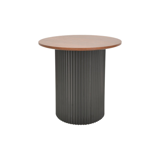 Βοηθητικό Τραπέζι Dovel MDF σε Καρυδί-Μαύρη Απόχρωση Φ50x45