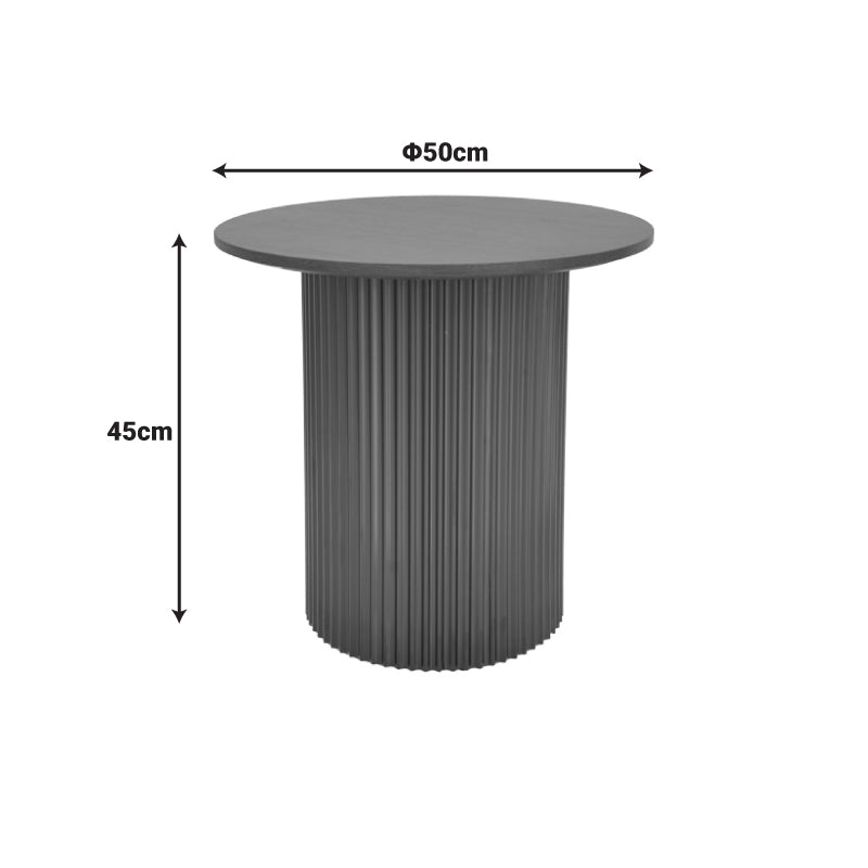 Βοηθητικό Τραπέζι Dovel MDF σε Καρυδί-Μαύρη Απόχρωση Φ50x45