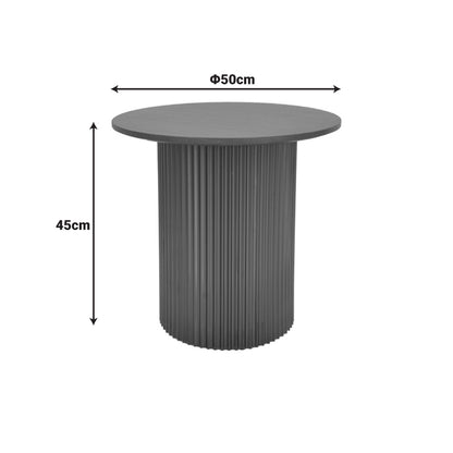 Βοηθητικό Τραπέζι Dovel MDF σε Καρυδί-Μαύρη Απόχρωση Φ50x45