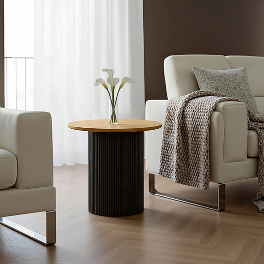 Βοηθητικό Τραπέζι Dovel MDF σε Sonoma-Μαύρη Απόχρωση Φ50x45