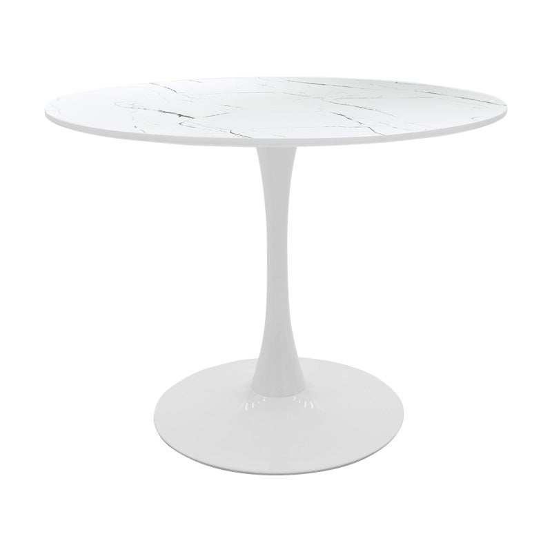 Τραπέζι Balou MDF σε Λευκή Απόχρωση με Όψη Μαρμάρου Φ100x76