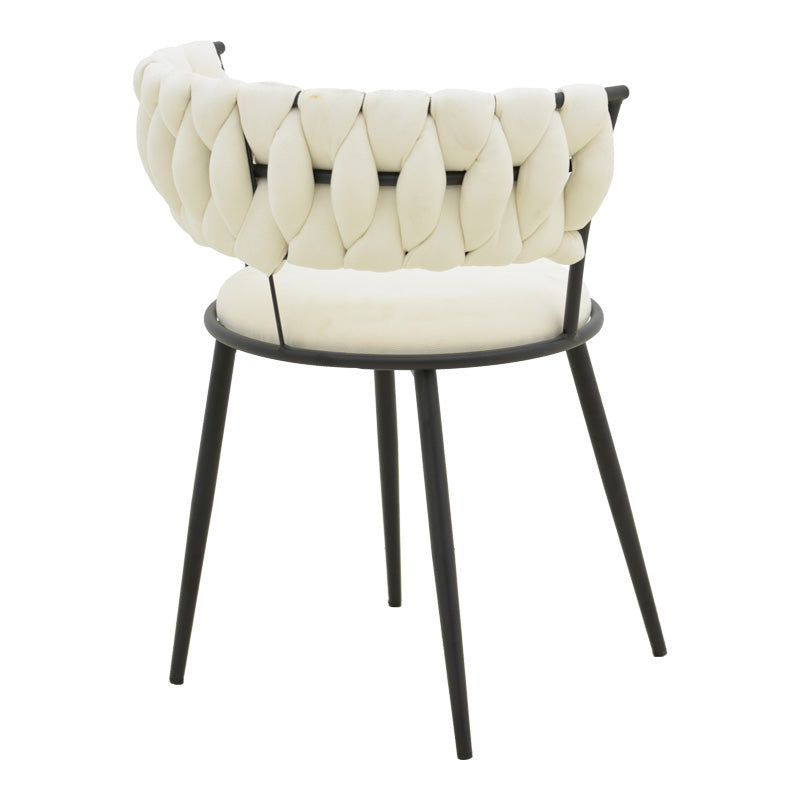 Πολυθρόνα Alkia I Ύφασμα σε Εκρού Απόχρωση - Πόδι Μαύρο Μέταλλο 57x58.5x72