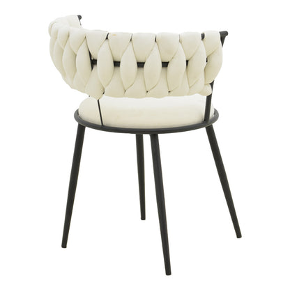 Πολυθρόνα Alkia I Ύφασμα σε Εκρού Απόχρωση - Πόδι Μαύρο Μέταλλο 57x58.5x72