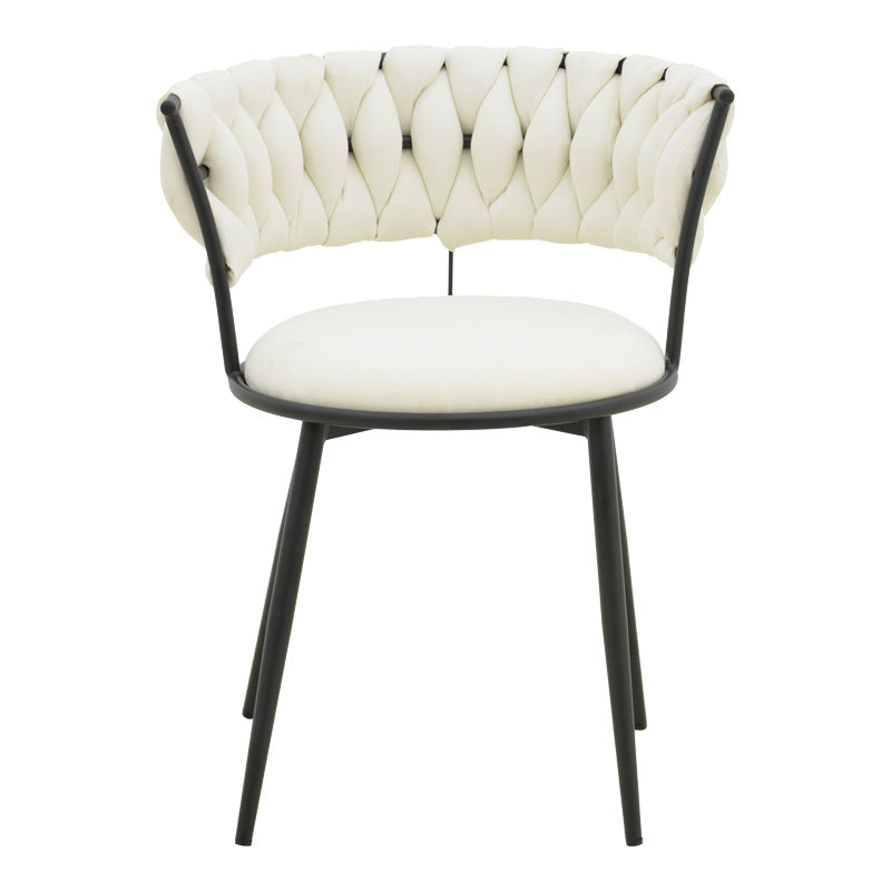 Πολυθρόνα Alkia I Ύφασμα σε Εκρού Απόχρωση - Πόδι Μαύρο Μέταλλο 57x58.5x72