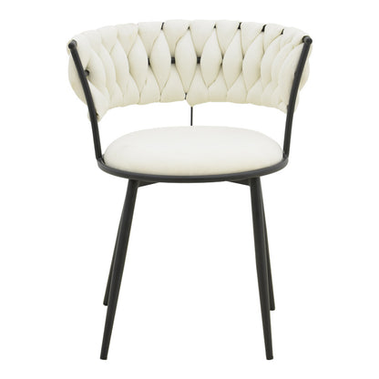 Πολυθρόνα Alkia I Ύφασμα σε Εκρού Απόχρωση - Πόδι Μαύρο Μέταλλο 57x58.5x72