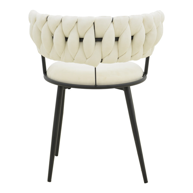 Πολυθρόνα Alkia I Ύφασμα σε Εκρού Απόχρωση - Πόδι Μαύρο Μέταλλο 57x58.5x72