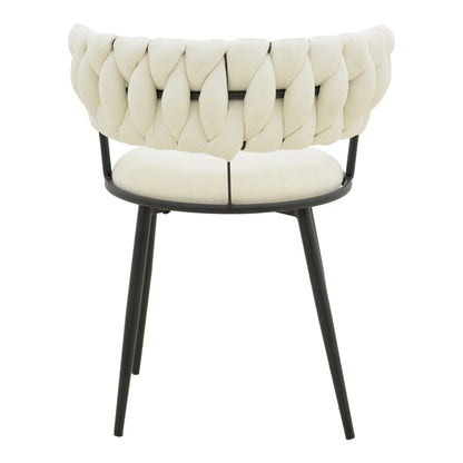 Πολυθρόνα Alkia I Ύφασμα σε Εκρού Απόχρωση - Πόδι Μαύρο Μέταλλο 57x58.5x72