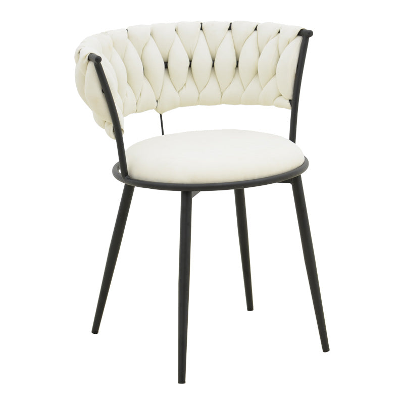 Πολυθρόνα Alkia I Ύφασμα σε Εκρού Απόχρωση - Πόδι Μαύρο Μέταλλο 57x58.5x72