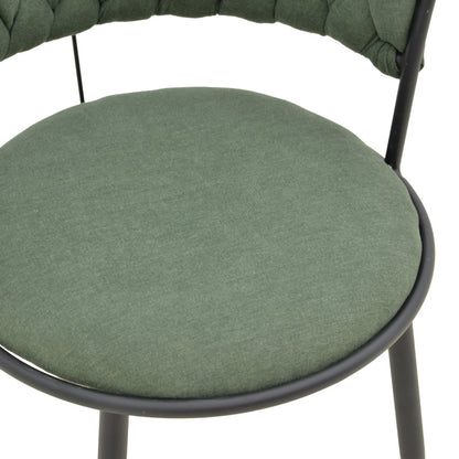 Πολυθρόνα Alkia I Ύφασμα σε Χακί Απόχρωση - Πόδι Μαύρο Μέταλλο 57x58.5x72